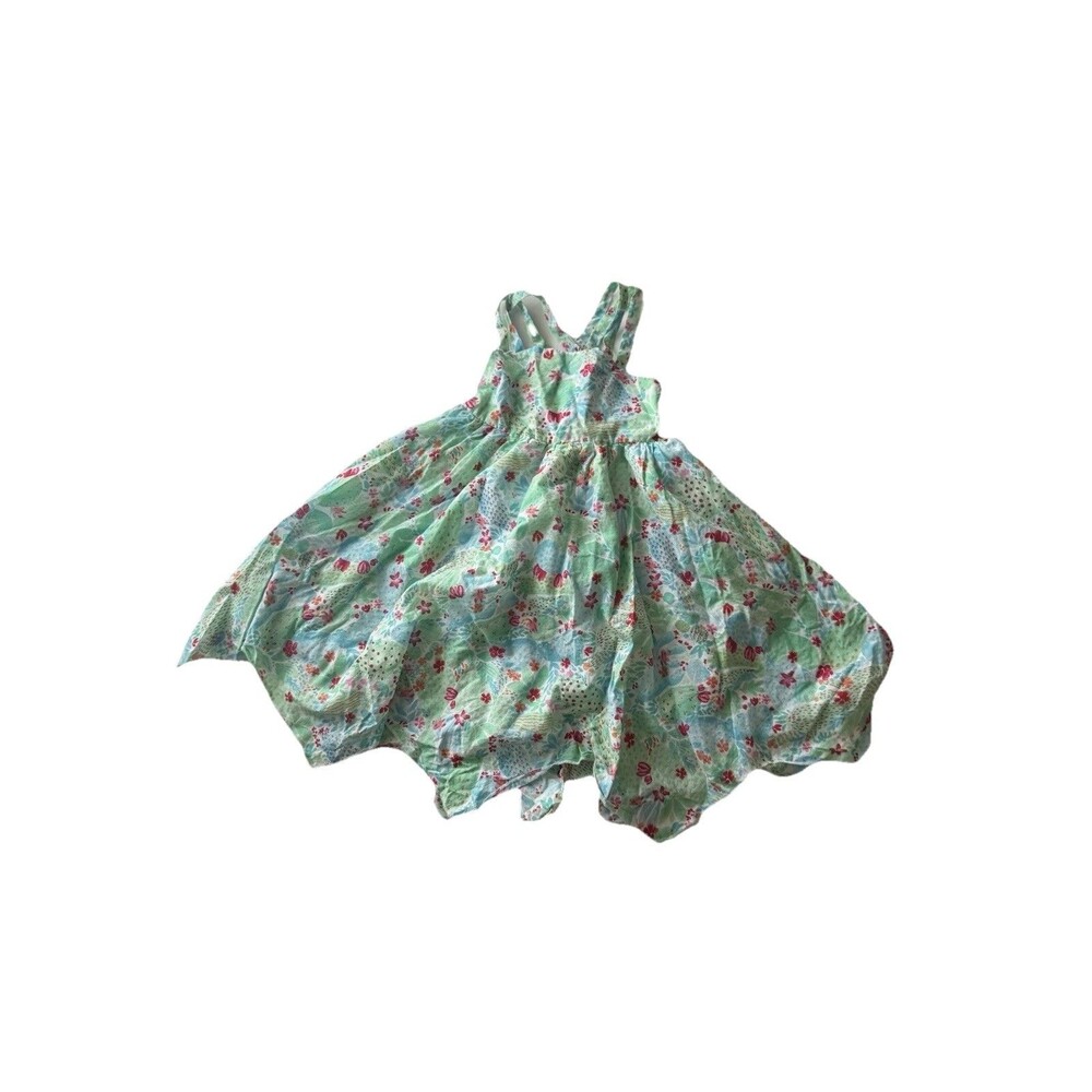 tommy bahama Little Girls Size 6 Lined Cotton Point Hem Floral Handkerchief
